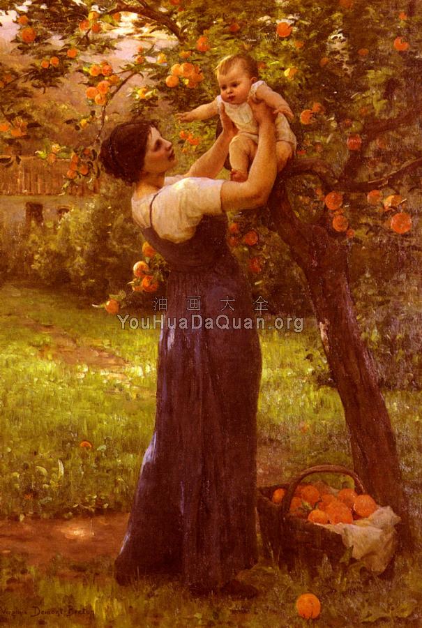 Mother and Child in the Garden - 希波吕忒·卡米尔·迪莱